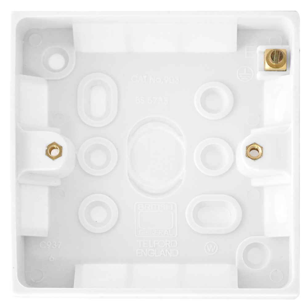 Pattress 1g 19mm Sq Wh (Special)