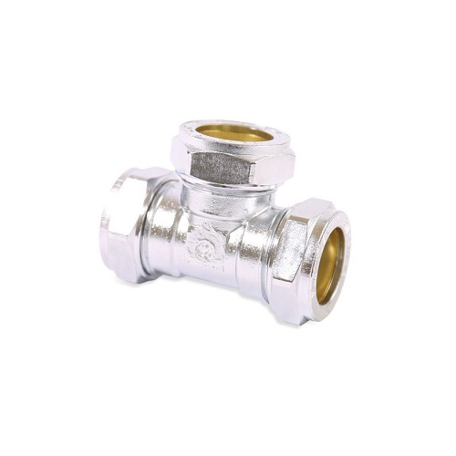 Chrome Compression 15mm Tee