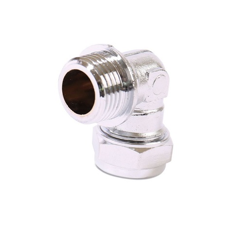 [11CC15MB] Chrome Compression 15 x 1/2" Male Iron Elbow