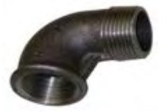 [11JN4BA] Black iron Bend M x F 1/2"