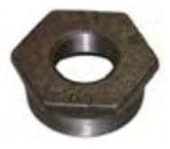 Black iron Hex Bush 1" x 3/4"