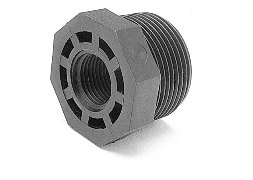 Mdpe PP BSP 3/4"Mi x 1/2"Fi Bush