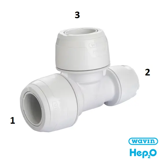 Hep2O 22 x 15 x 22 End Tee KeyLess