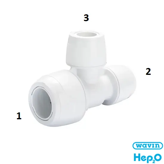 Hep2O 28x22x22 Centre & End Tee KeyLess