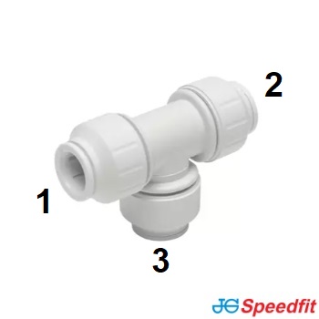 JG Speedfit 15 x 15 x 22 End & End Tee