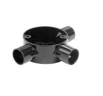Conduit Box T 3w 20mm Bk