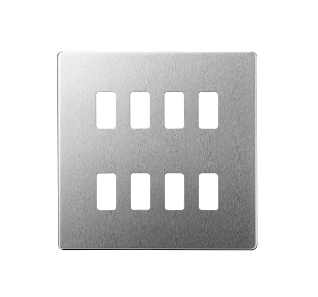 Bg Scr.Less Grid Plate 2raw 8g BruSteel RFBS8