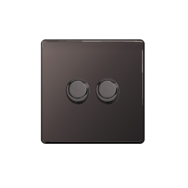 Bg Scr.Less Dimmer 2g LED 50w BNickle FBN82