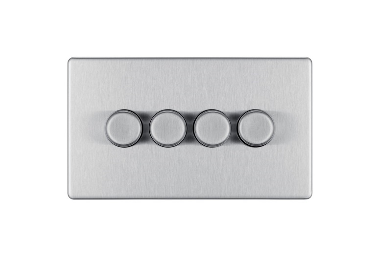 Bg Scr.Less Dimmer 4g LED 50w BruSteel FBS84