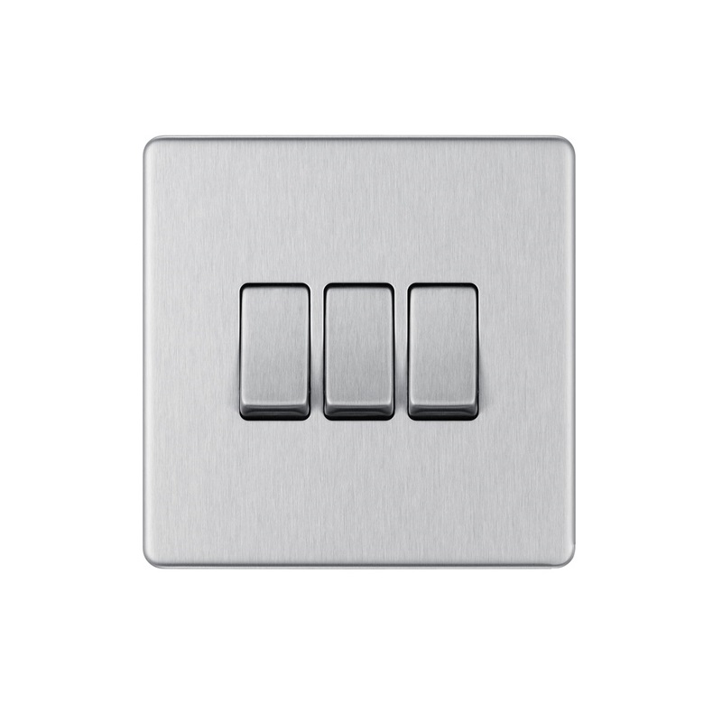 Bg Scr.Less Switch 3g 2w BruSteel FBS43-01