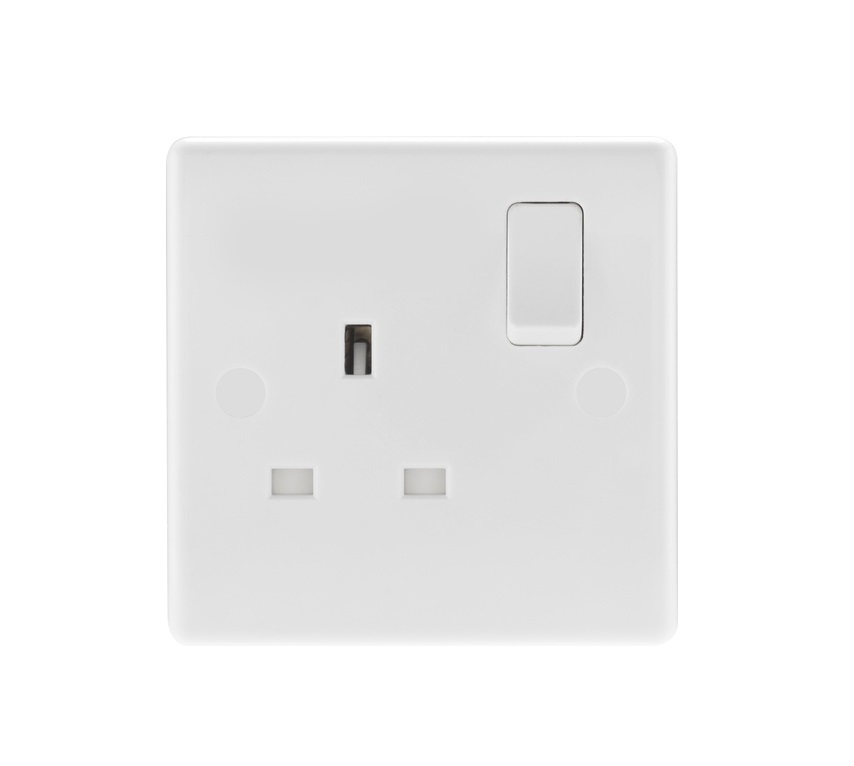 Bg.Curv Socket 1g 13a DP Whi 821DP