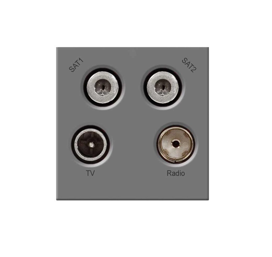 Euro Module Tv Fm Sat Sat Quad Grey EMTVFMSAT2G-01