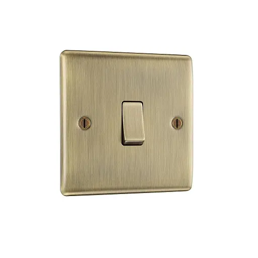 Switch 1g 2w AntBrass Raisd NAB12
