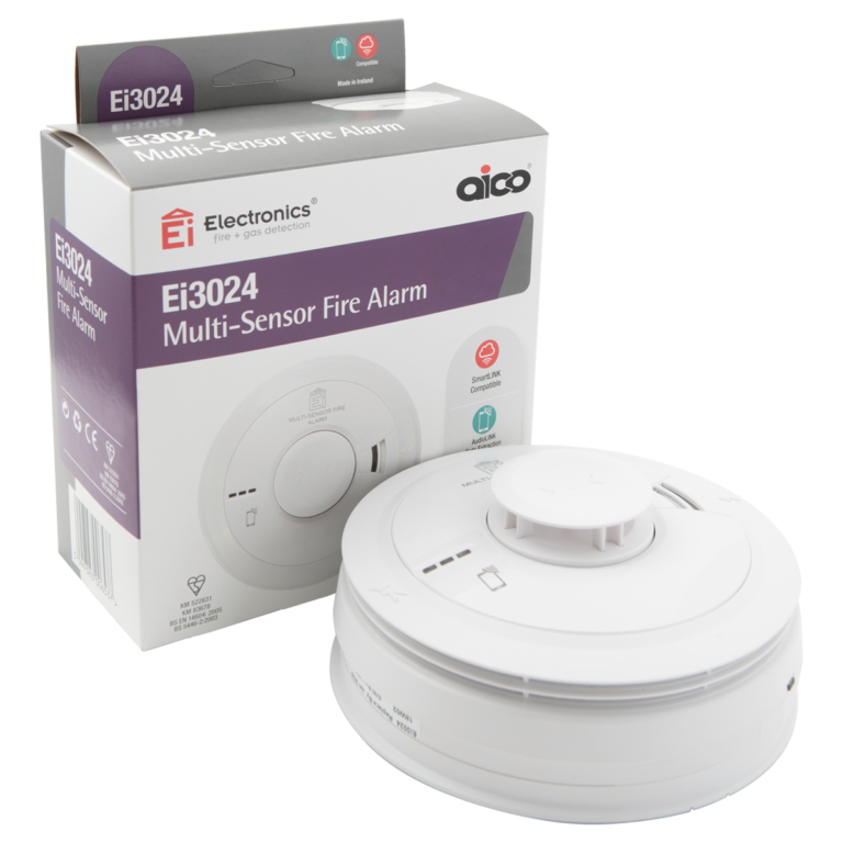 Dual Alarm Heat & Smoke Det Mains 10yr B/Backup Aico EI3024