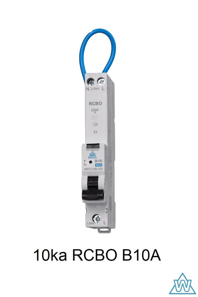 Wced 1Pole RcBo 10a B≡Curve 10ka⨈