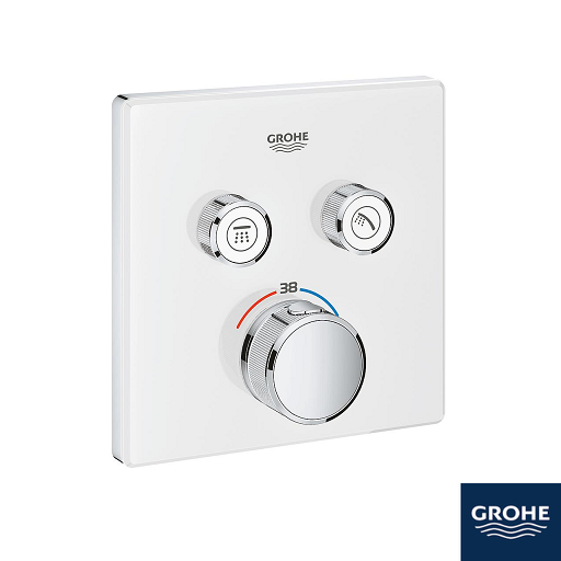 Smart Control Shower Mixer Thermo 2Way Glass Square