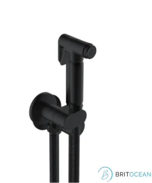 Douche Outlet+Shut off/Hose Kit Matt Black