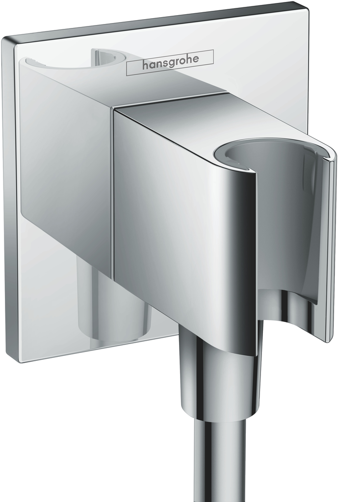 FixFit Porter E Shower Outlet Elbow & Holder *Square* Chrome