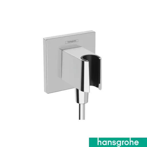 FixFit Porter E Shower Outlet Elbow & Holder *Square* Chrome