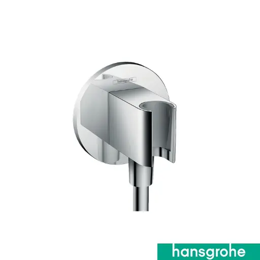 FixFit Porter S Shower Outlet Elbow & Holder *Round* Chrome