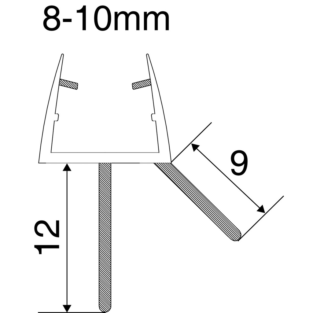 Bath Screen Bottom Seal 8-10mm