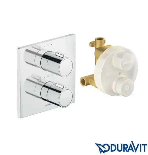 Du Therm Valve+Body Sq 2Way CP **