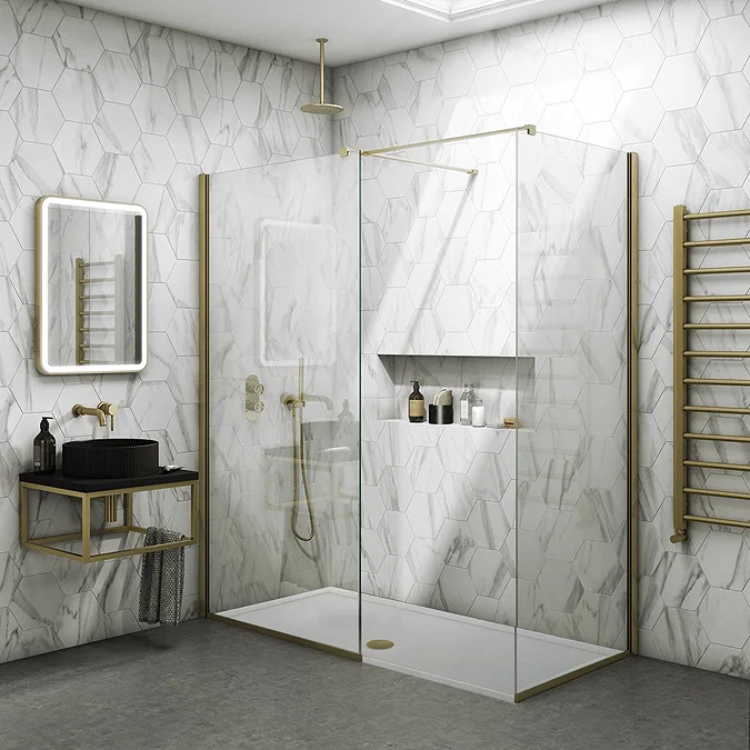 Sleek Side Panel 900 Brushed Brass