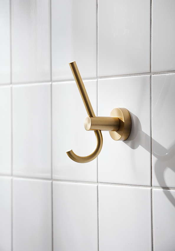 Bond Double Robe Hook Brushed Brass