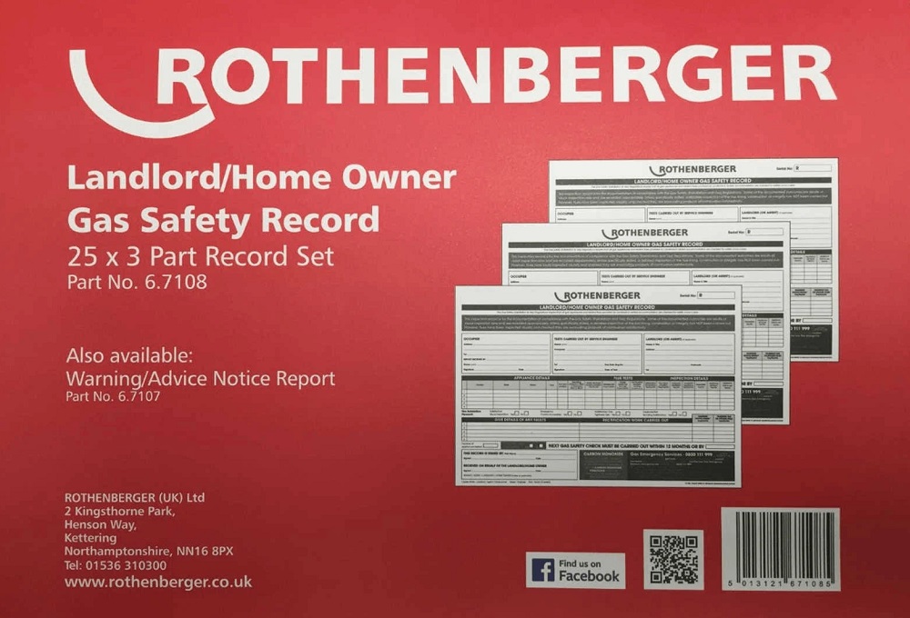 [91PTR.67108] Gas Safety Certi Record Pad