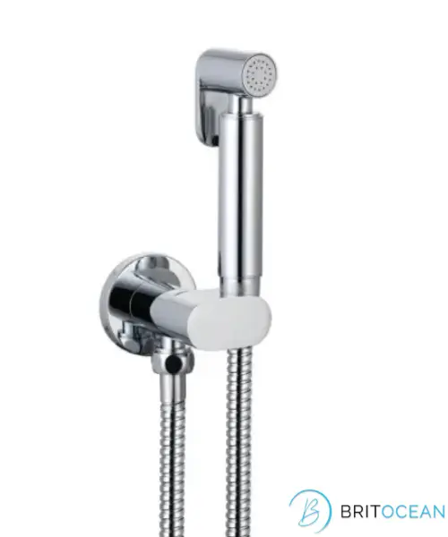 [424Bo.101SB] Douche Outlet+Shut off Kit ◭Chr