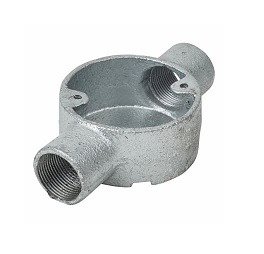 Conduit Box 2w Str 25mm Galv (Through)