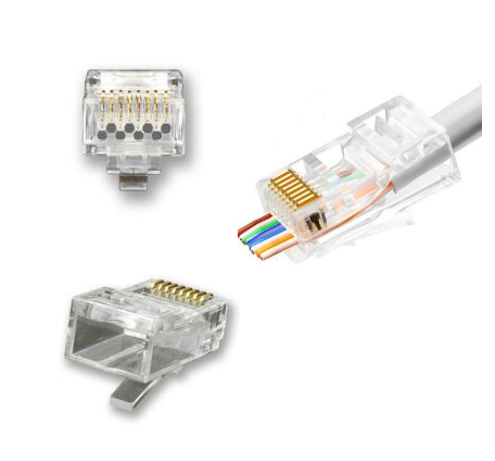 [25MMC.RJC6PL-PK10] RJ45 Cat6 Pass Through Plug p10 LZC6E/10