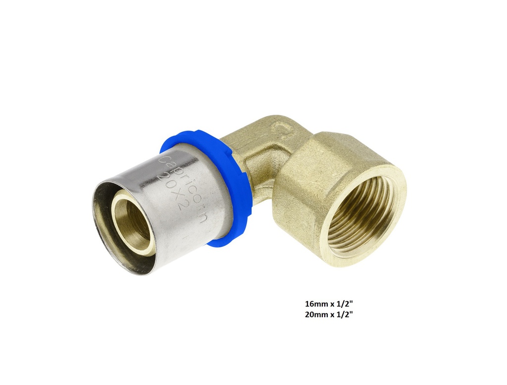 AL.U-Press 16x1/2'' Fi Elbow BN