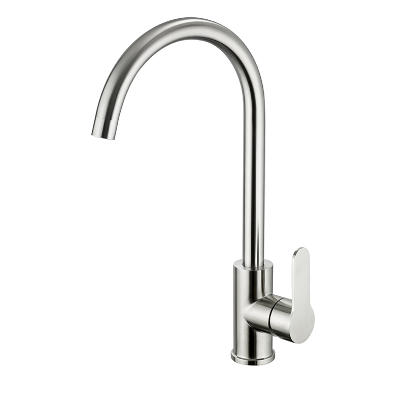 [32SJt.IX182] Inox Sink Mixer Single Lever Round