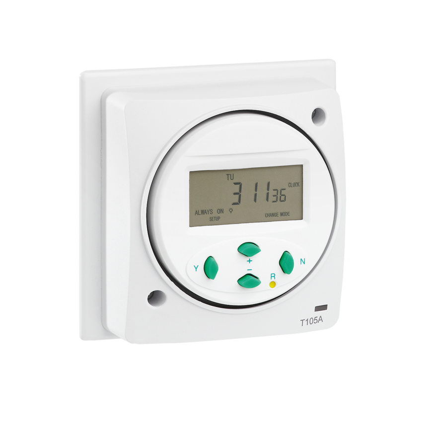 TimeSw Imm 7D 1Gang Elec 16a Reces T105