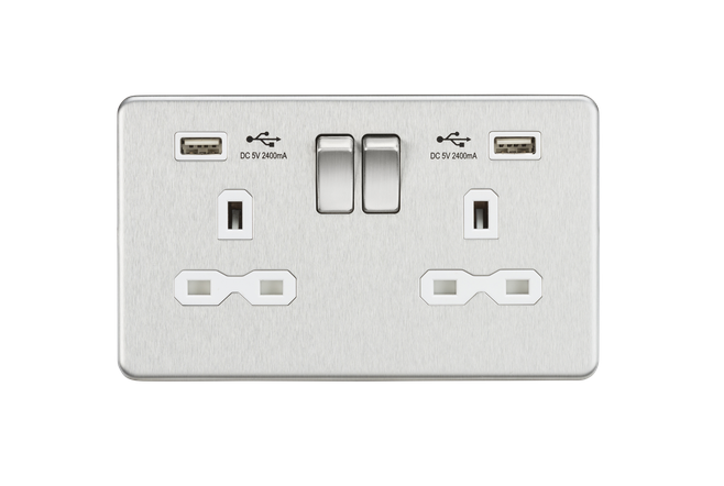 ML ScrLess BruChr Skt 2g 13a+USB SFR9224BCWhi