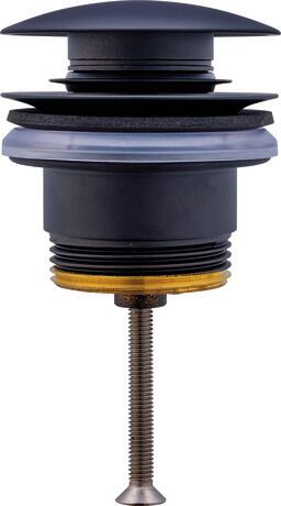 Basin Waste Push Open Black Matt