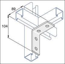 [22UXB.V2] Strut Bracket Bend Vert 2hole-2hole
