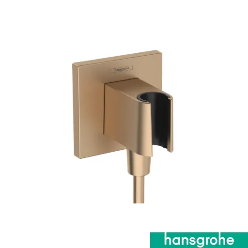 FixFit Porter E Shower Outlet Elbow & Holder *Square* Brushed Bronze