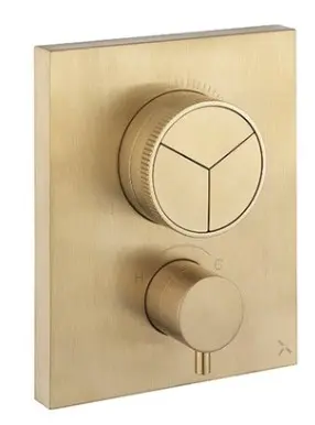 Mpro Crossbox Push 3 Outlet Valve Brushed brass