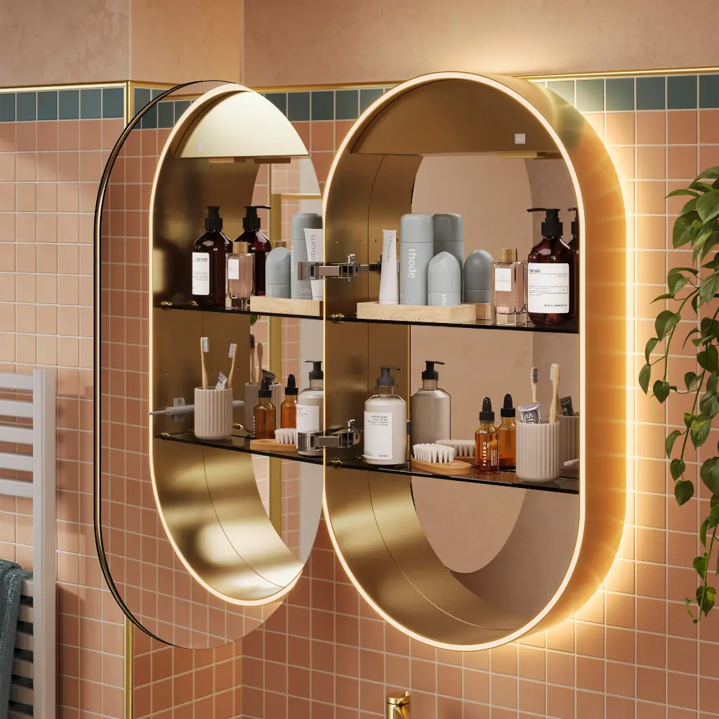 Roman Pill 90x50 Cabinet Brushed Brass