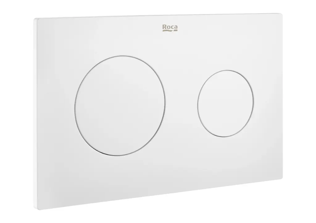 PL10 Flush Plate Dual Round Matt White 