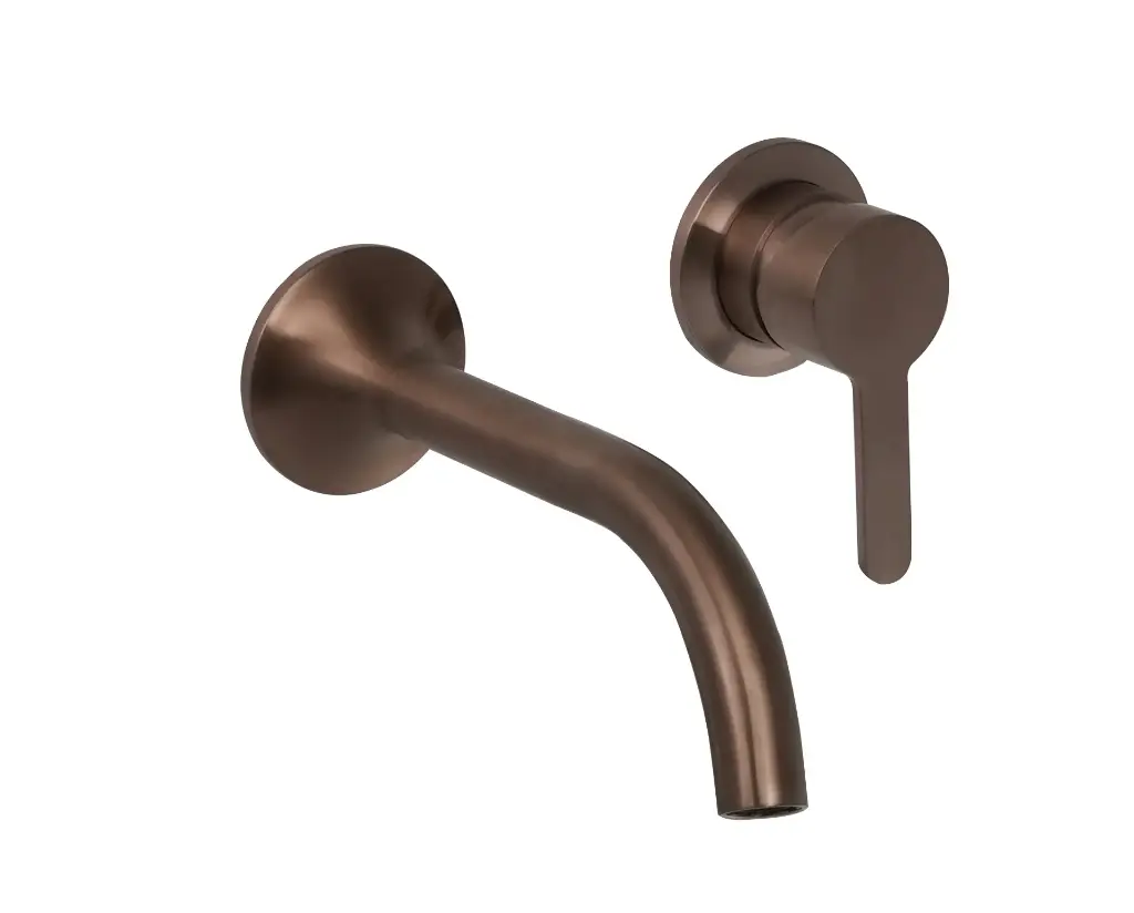 Kono Wall Basin Mixer Brushed Bronze
