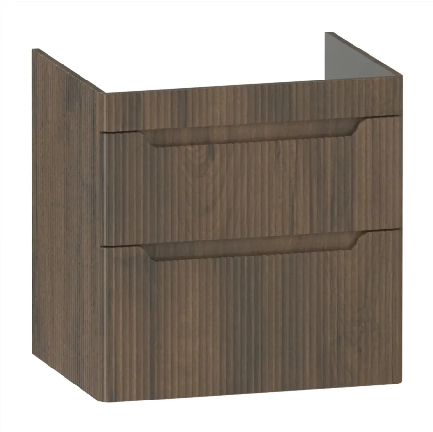 [4760Cy.5968PN] Firova 575 Unit Drw2 Flutted Walnut