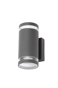 Wall Light+Photocell Anth Lens 2 Frm