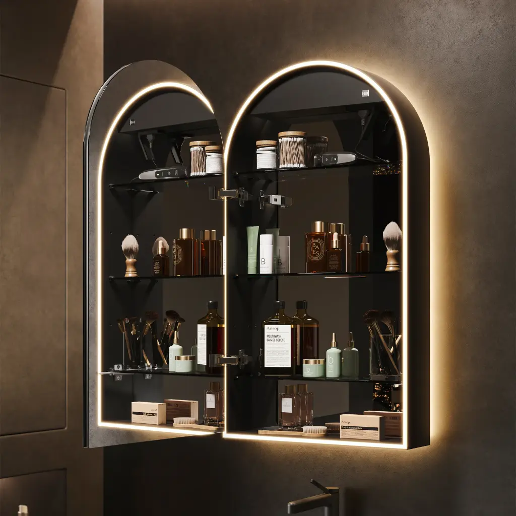 [47Hb.84400000] Roman Arch60 90x60 Cabinet Black 