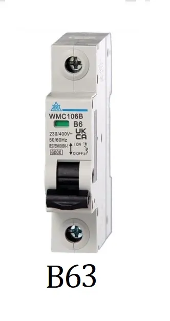 [271BB63⨈WMC163B] Wced MCB 63A B curve⨈