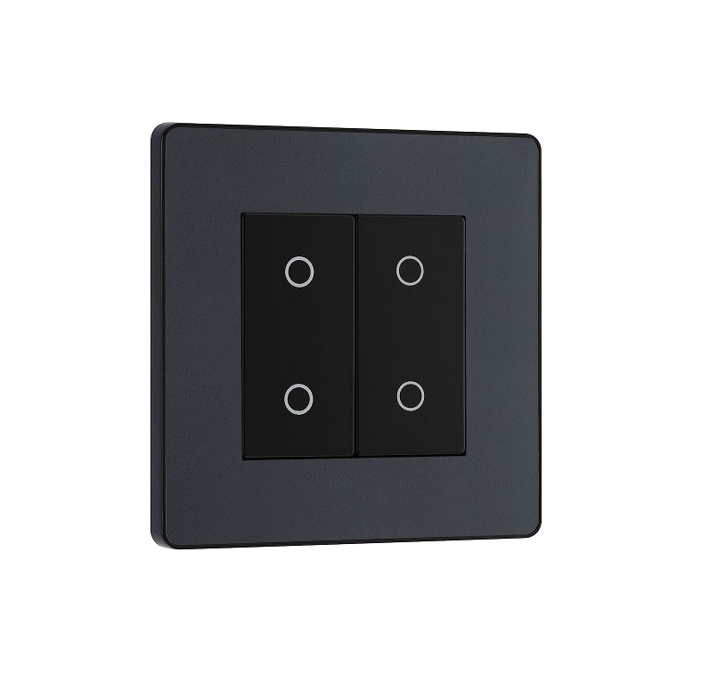 Evolve Touch Dimmer 2g Slave/Sec Led100w MattGrey PCDMGTDS2B-01