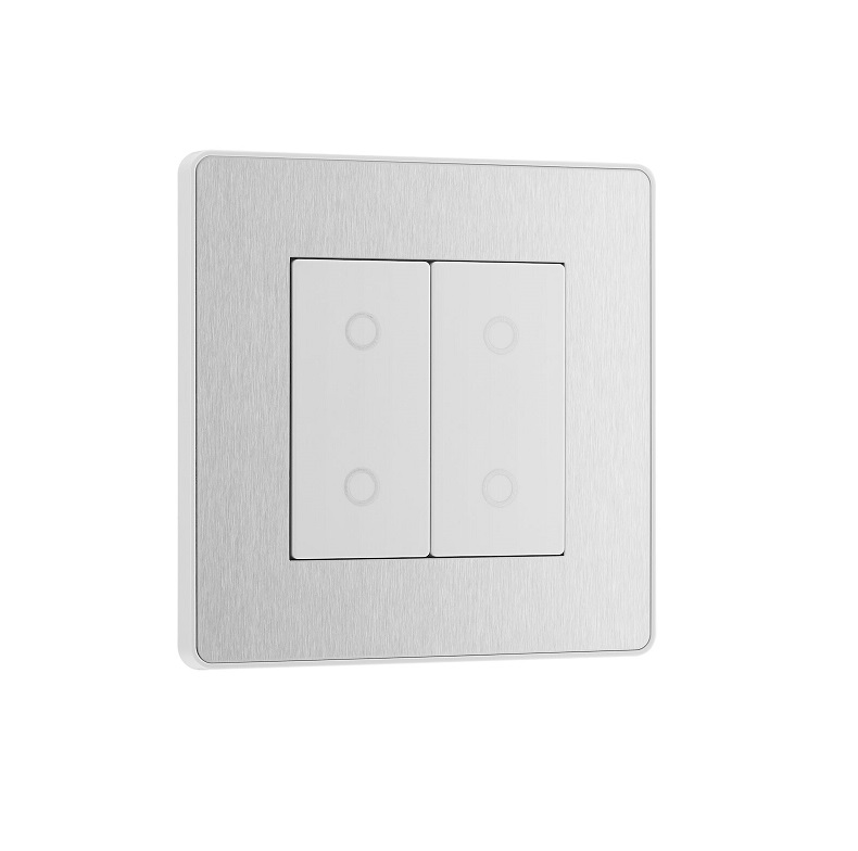 Evolve Touch Dimmer 2g Slave/Sec Led100w BrushSteel BSTDS2W