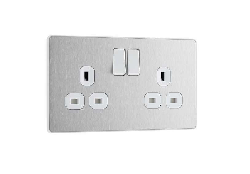 Evolve Socket 2g 13a Sp BrushSteel BS22W